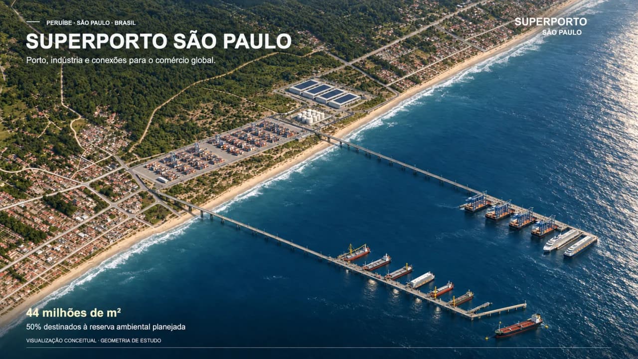 Conceptual visualization of the development-stage SuperPorto São Paulo project.